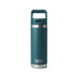 YETI- Rambler 18oz Bottle with Colored Straw Cup in Agave Teal