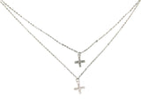LUKA SILVER- 2 Layer Necklace w/Crosses