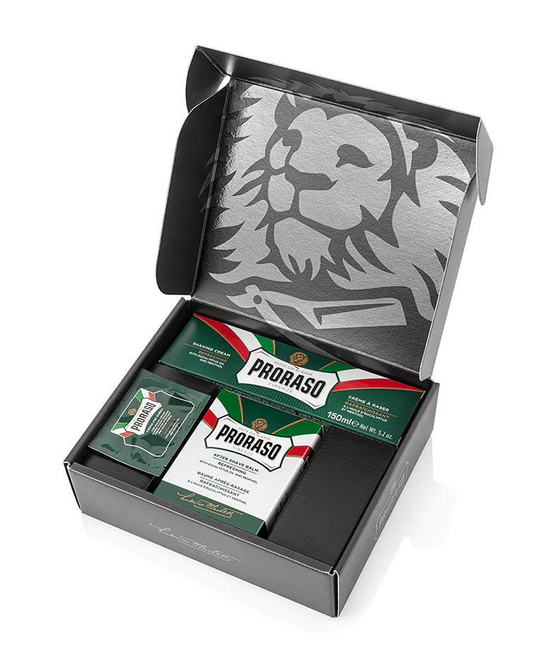 PRORASO: Classic Shaving Duo Box - Refresh Formula (with aftershave balm)