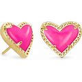 KENDRA SCOTT- Ari Heart Stud Earrings in Magenta