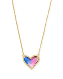 KENDRA SCOTT- Ari Heart Gold Pendant Necklace in Watercolor Illusion