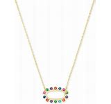 KENDRA SCOTT- Elisa Open Frame Necklace in Gold with Multi-Color CZs
