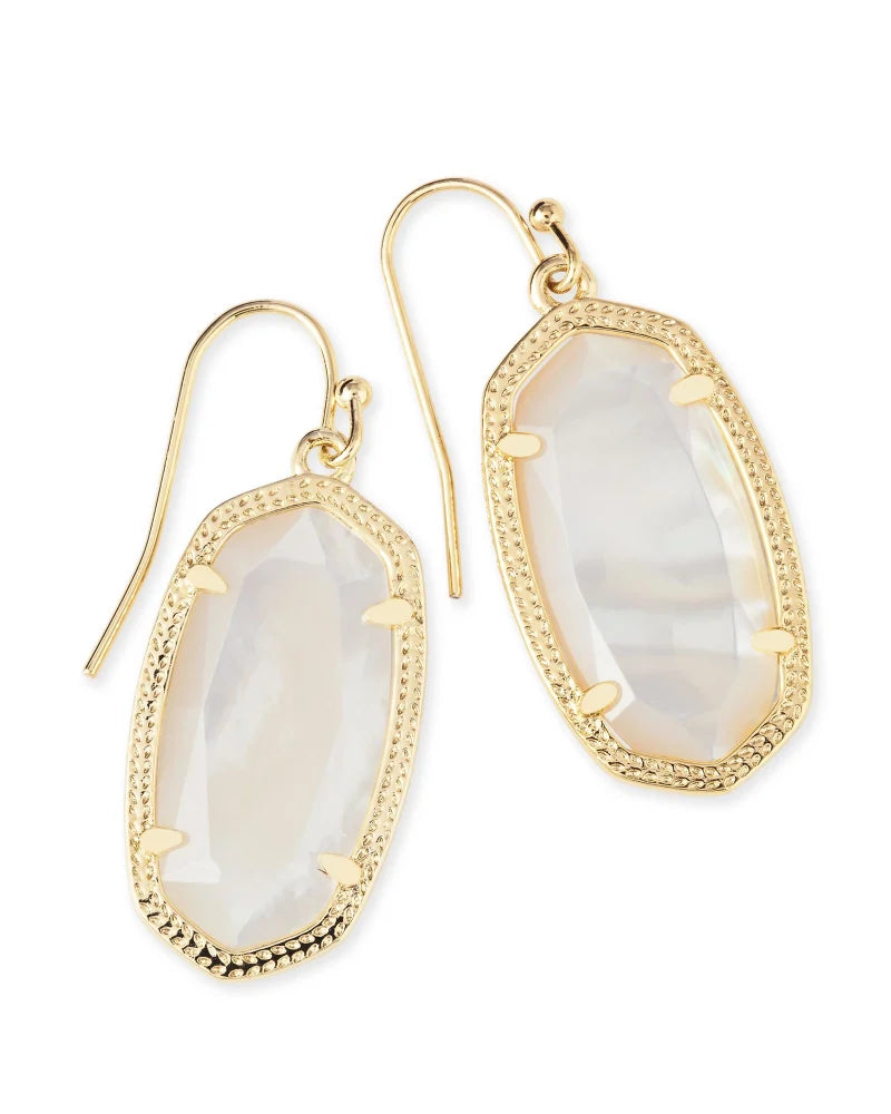 KENDRA SCOTT- Dani Gold Drop Earrings in Ivory Mother of Pearl