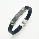 Stainless Steel Black Bracelet 8.4"