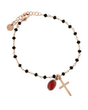 .925 Rosary Bracelet-Red Charm