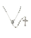 .925 Silver Rosary Necklace 26"