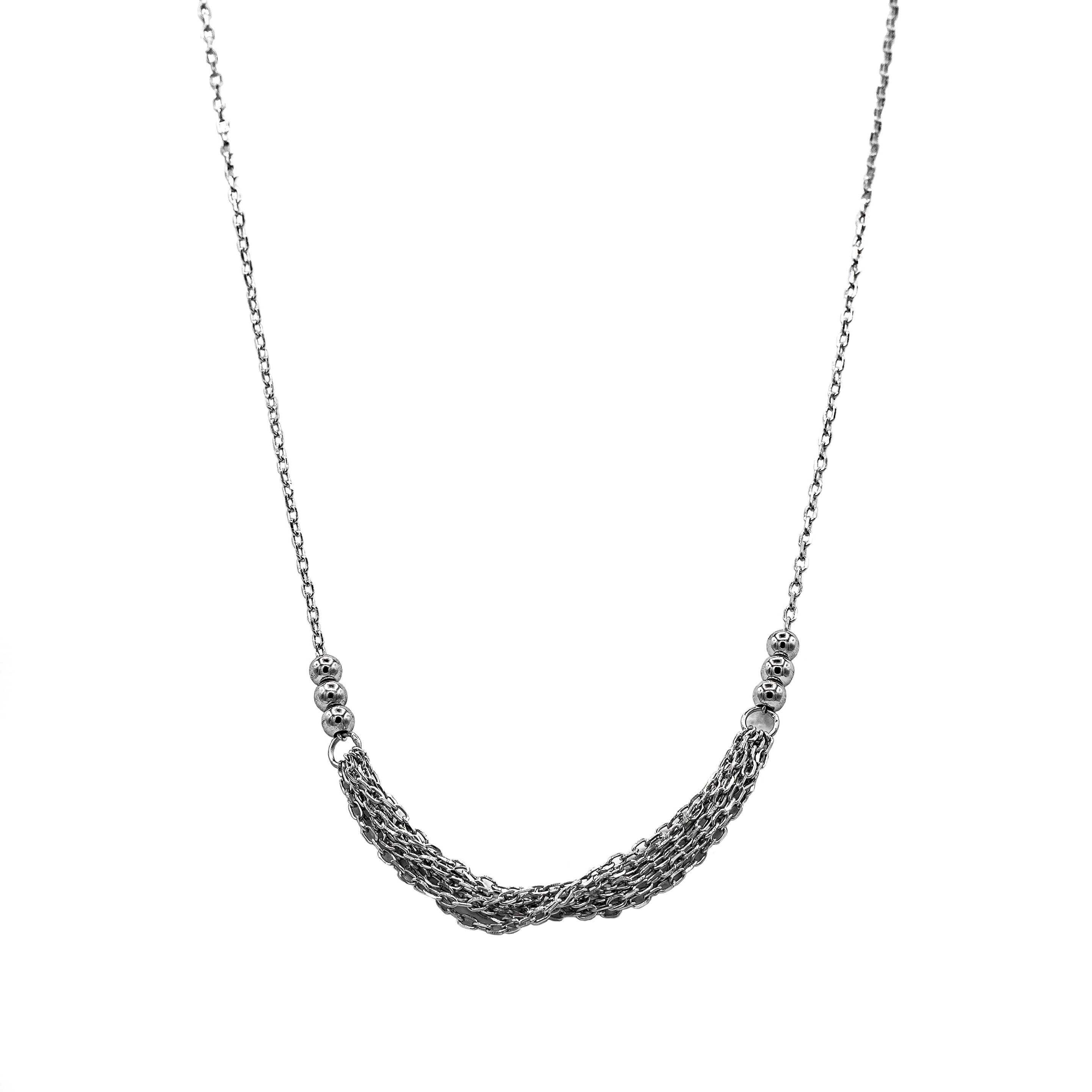 .925 7 Strand Silver Cable Necklace