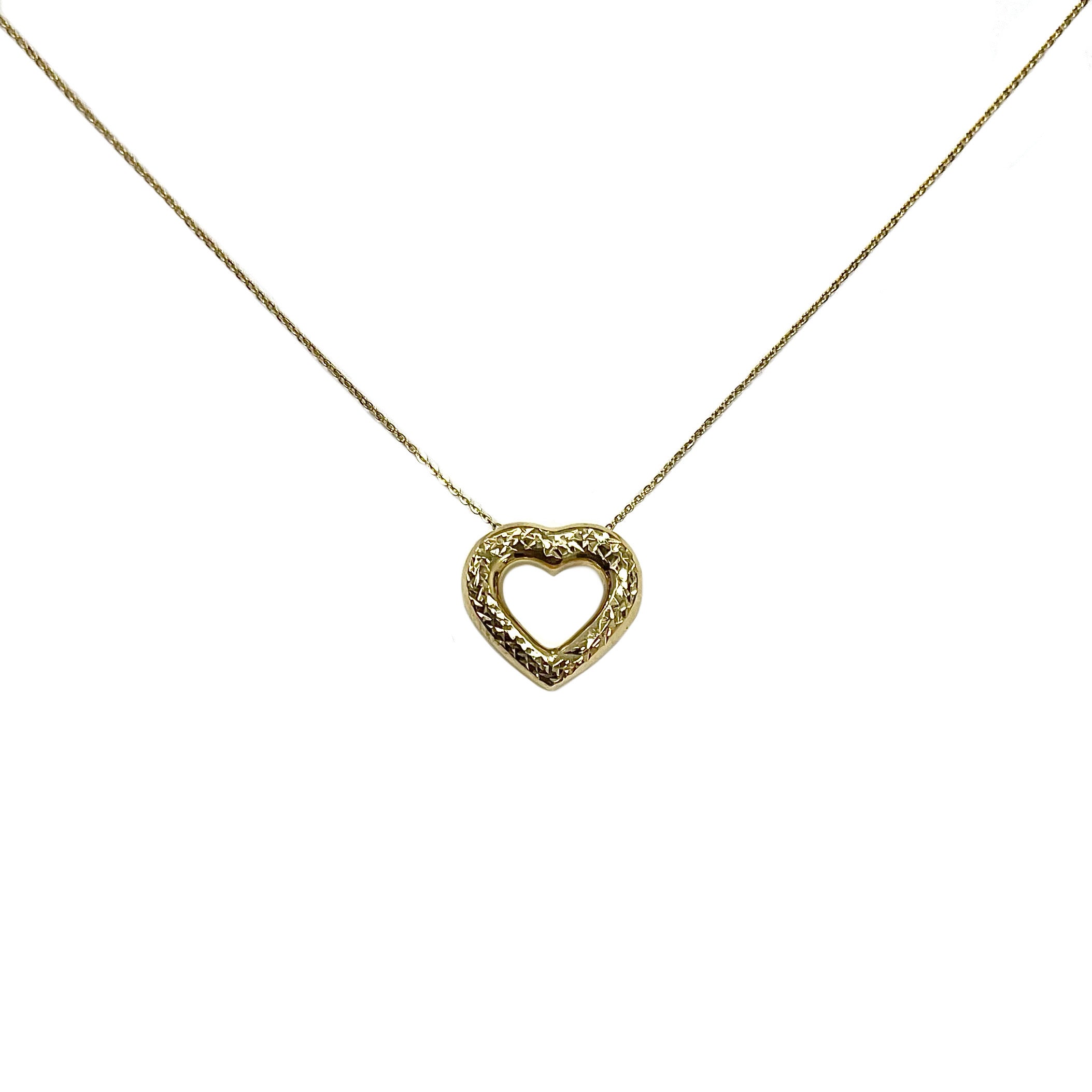 LUKA GOLD- Diamond Cut Heart Necklace