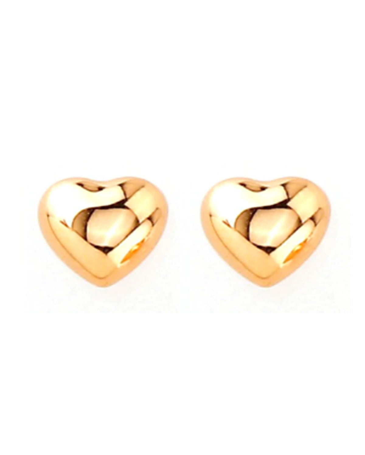 Baby Puffed Heart Earrings- Rose Gold