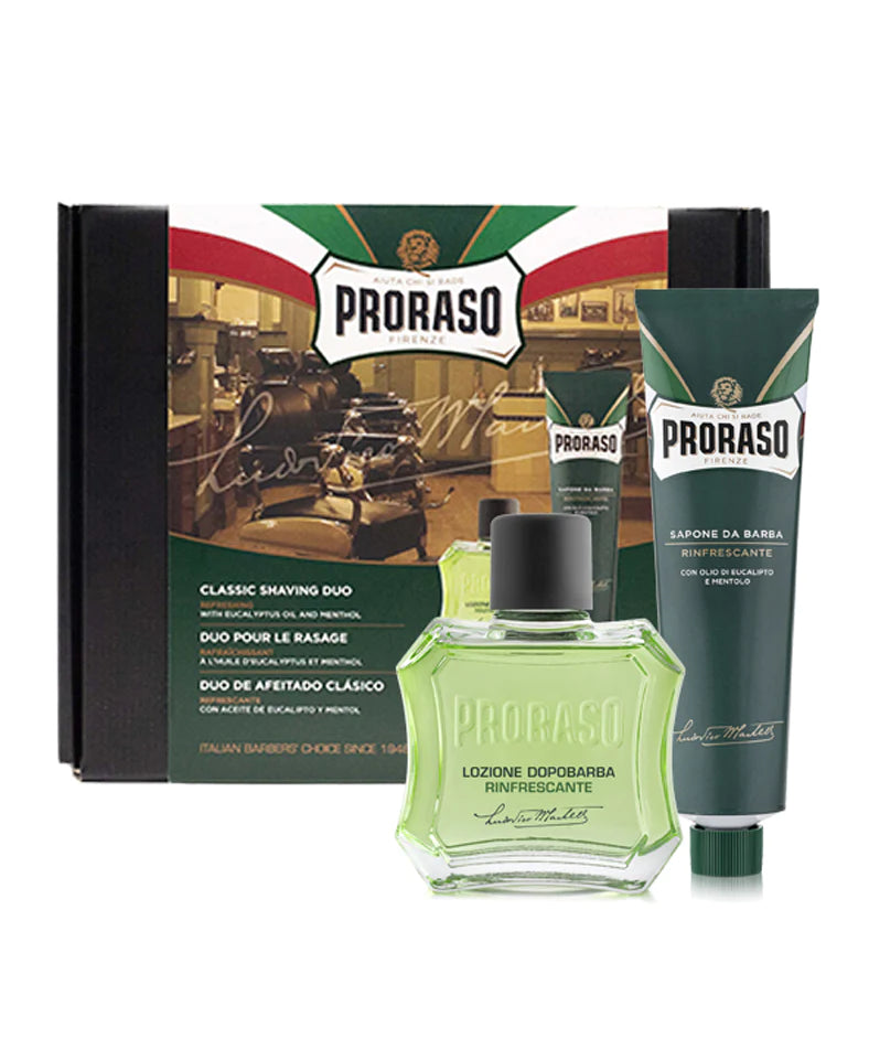 PRORASO: Classic Shaving Duo Box - Refresh Formula (with aftershave lotion)