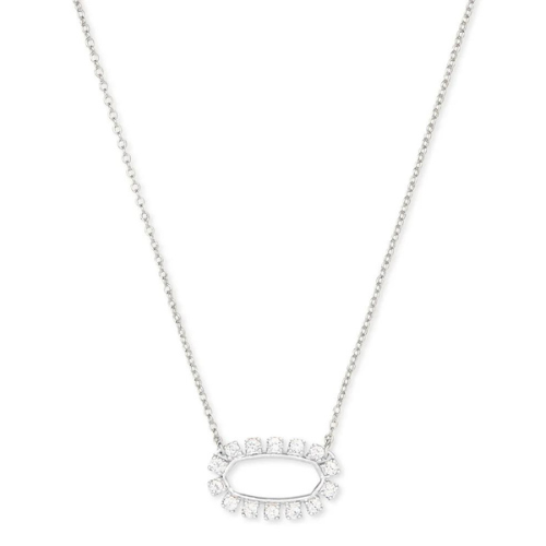 KENDRA SCOTT- Elisa Open Frame Necklace in Rhodium with CZ