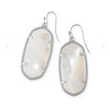 Kendra Scott- Elle Drop Earrings Rhodium/Ivory Mother of Pearl