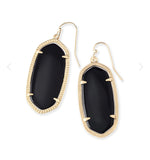 Kendra Scott- Elle Drop Earrings Gold/Black Opaque