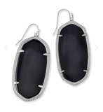 Kendra Scott- Danielle Statement Earrings Rhodium/Black Opaque