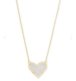 KENDRA SCOTT- Ari Heart Necklace in Iridescent Drusy