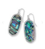 KENDRA SCOTT- Elle Drop Earrings Rhodium/Abalone Shell