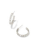 KENDRA SCOTT- Cailin Rhodium Crystal Hoop Earring in White Crystal