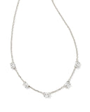 KENDRA SCOTT- Cailin Crystal Strand Necklace in Rhodium Metal White Crystal