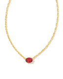 KENDRA SCOTT- Cailin Gold Pendant Necklace in Burgandy Crystal