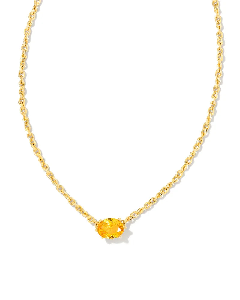 Cailin Gold Crystal Strand Necklace in White Crystal
