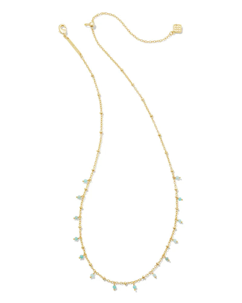 KENDRA SCOTT- Camry Strand Necklace Gold Teal Amazonite