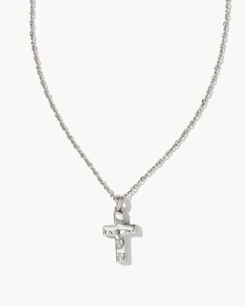 KENDRA SCOTT- Cross Pendant Necklace in Rhodium