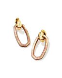 KENDRA SCOTT- Danielle Gold Link Earrings in Brown Mother-Of-Pearl