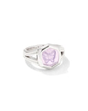 KENDRA SCOTT- Davie Intaglio Rhodium Statement Ring in Lavander Opalite