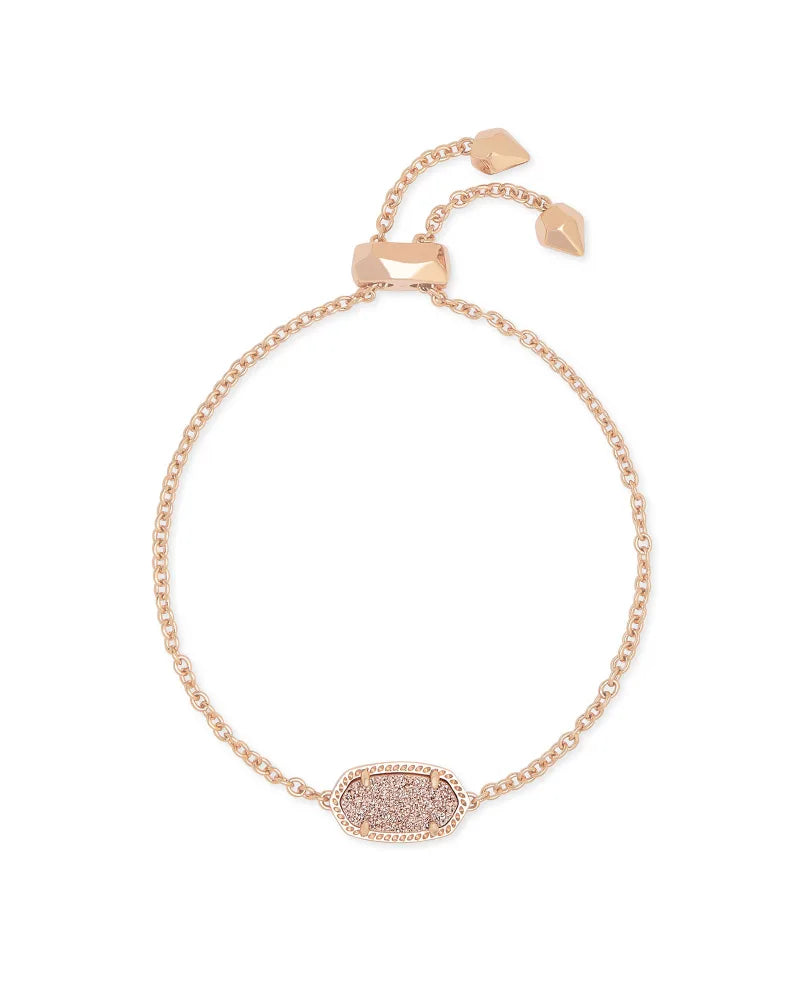 KENDRA SCOTT- Elaina Rose Gold Adjustable Chain Bracelet in Rose Gold Drusy