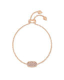 KENDRA SCOTT- Elaina Rose Gold Adjustable Chain Bracelet in Rose Gold Drusy