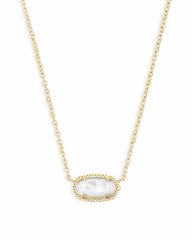 Elisa Gold Pendant Necklace in Ivory Pearl