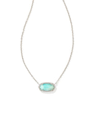 Elisa Silver Pendant Necklace in Light Blue Illusion