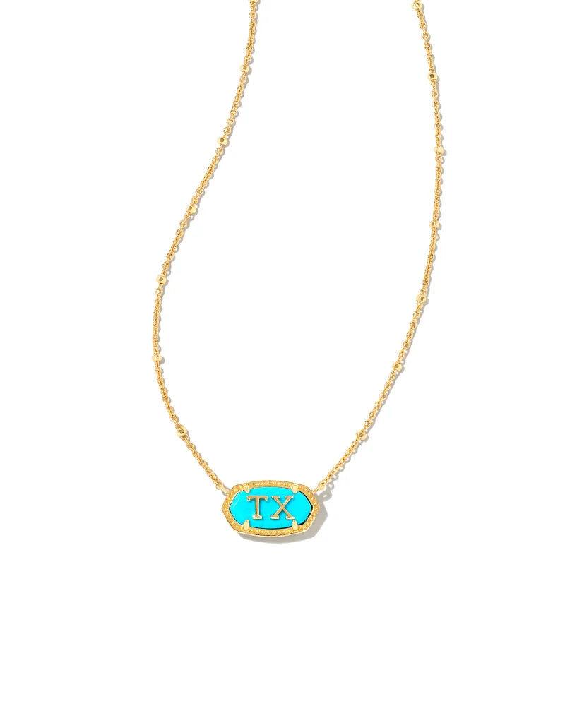 KENDRA SCOTT- Elisa Texas Necklace Gold Turquoise