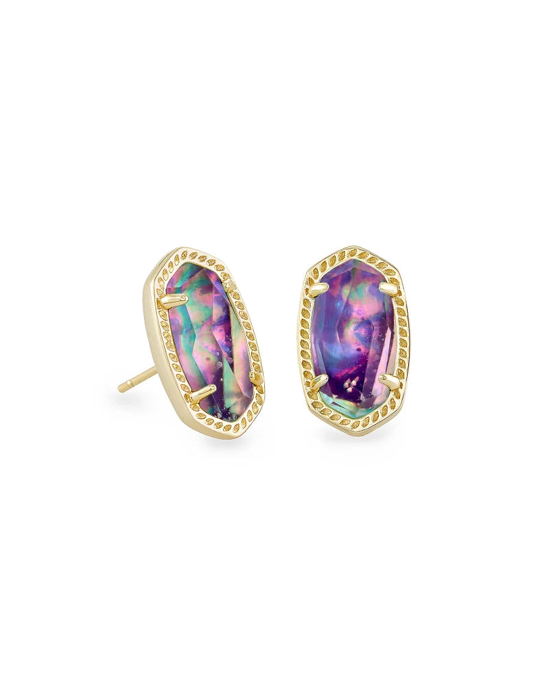 KENDRA SCOTT- Ellie Stud Earrings in Gold Lilac Abalone
