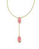 KENDRA SCOTT- Framed Elisa Y Necklace Gold Peony Mother of Pearl