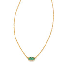 KENDRA SCOTT- Grayson Gold Crystal Pendant Necklace in Emerald Crystal