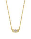 KENDRA SCOTT- Grayson Crystal PNDNT Necklace Gold Metal White CZ