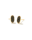 KENDRA SCOTT- Grayson Gold Stud Earrings in Black Spinel