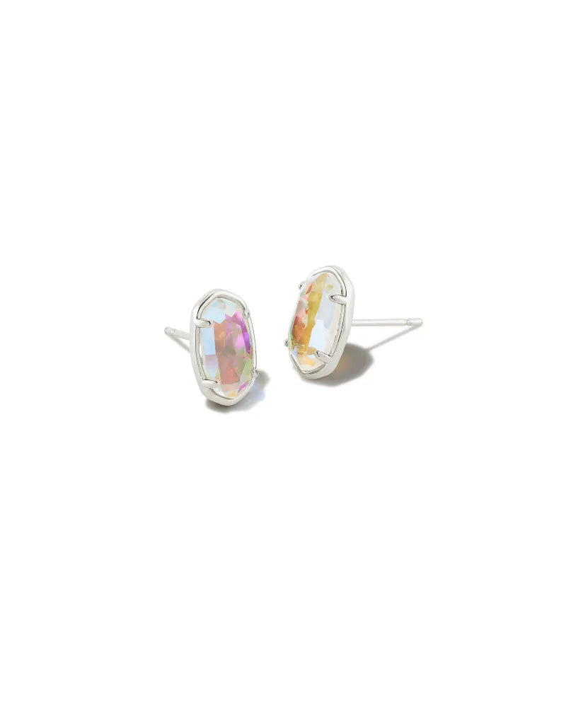 KENDRA SCOTT- Grayson Stud Earring Rhodium Dichroic Glass