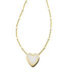 KENDRA SCOTT- Heart Pendant Necklace in Gold Iridescent Drusy