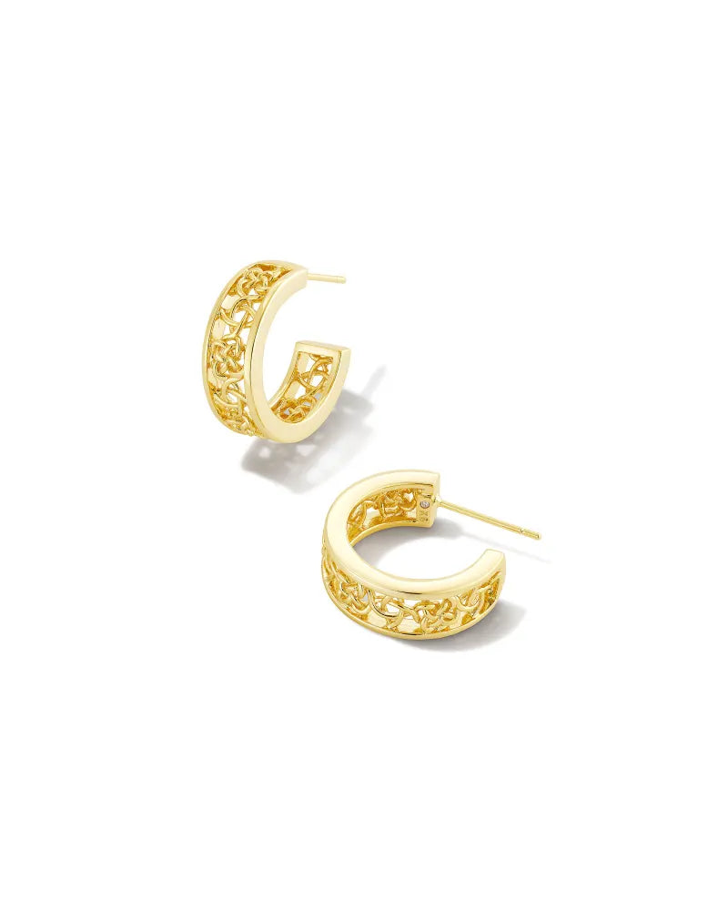KENDRA SCOTT- Kelly Huggie Earrings Gold Metal