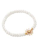 KENDRA SCOTT- Madison Daisy Stretch Bracelet Gold/Pink Opal Crystal