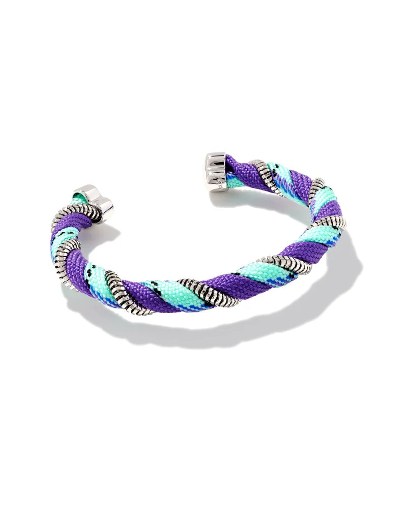 KENDRA SCOTT Masie Silver Full Cuff Bracelet in Periwinkle Mix