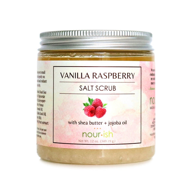 NOURISH- Vanilla Raspberry Salt Scrub 3oz
