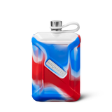 BRUMATE- Liquor Canteen in Red, White, and Blue Swirl 8oz