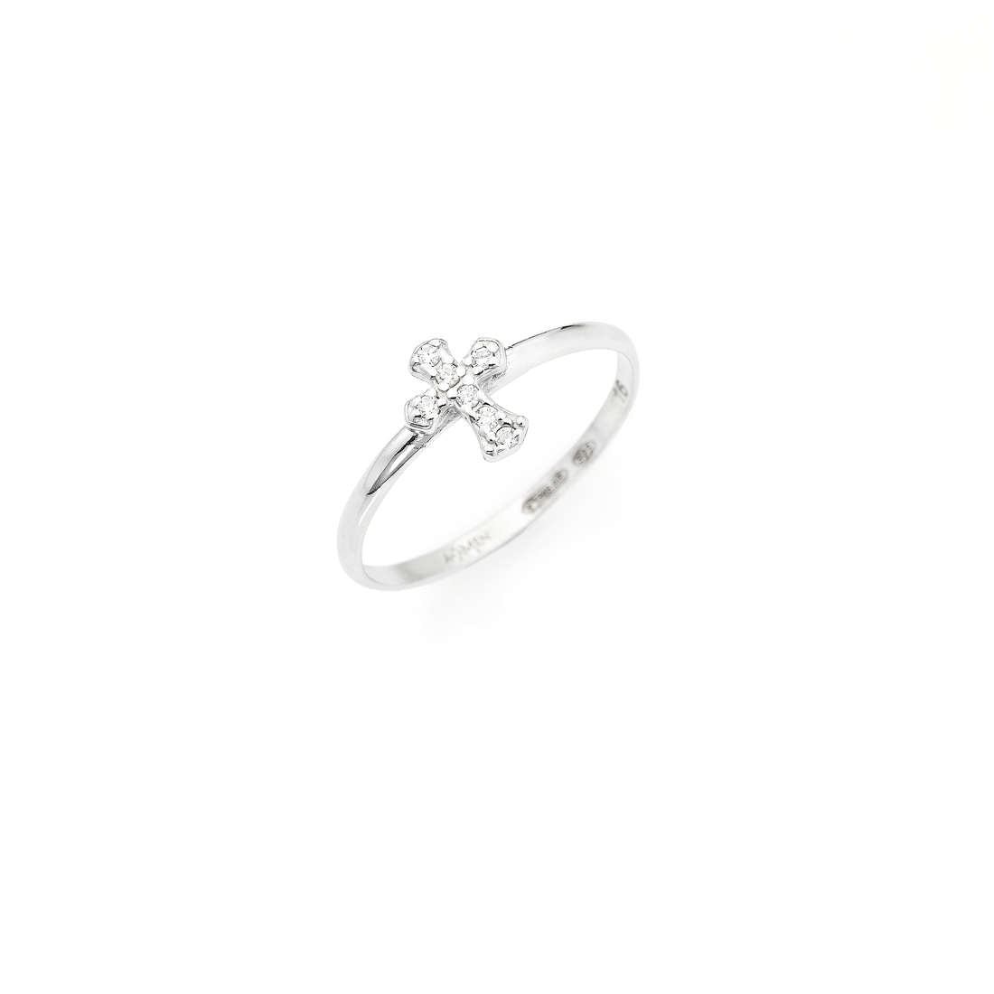 AMEN- Sterling Silver Ring with Cross Pave