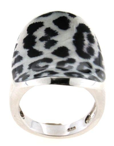 .925 Silver Ring with Zebra Decal